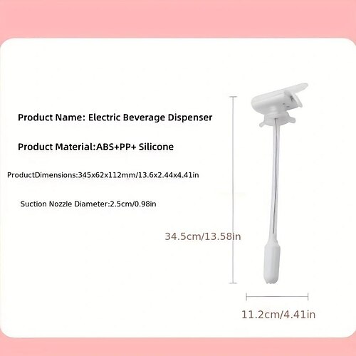 Electric Beverage Dispenser, Automatic Beverage Suction Device For Home,  Office, Outdoor Gathering, Picnic, Suitable For Drinking Water, Milk,  Juice, Beer, Lazy Straw With Electric Pump Or Press Tap And Silicone  Suction Nozzle