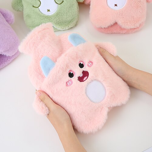

Pvc Water Filled Cartoon Plush Hot Water Bag For Students Cute Explosion-Proof Warm Hand Bag Detachable And Washable Warm Feet Water Filling Warm Water Bag