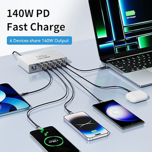 

LifeSmart Plugue Inteligente 140W 6 Ports PD Fast Charger para Utensílios de Cozinha Inovadores / Sala de estar / Quarto Criativo / Fácil de Instalar WIFI 5 V