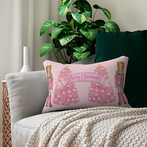 

Almohada lumbar navideña, funda decorativa para cojines, 1 pieza, funda de cojín suave, funda de almohada para dormitorio, sala de estar, sofá, silla