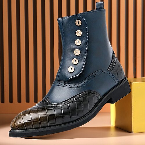 

Herren Stiefel Knopfstiefel Formale Schuhe Abendschuhe Wanderschuhe Geschäftlich Brautkleider schlicht Britisch Täglich Büro Karriere PU Plüsch Körpergröße erhöhen Mittelhohe Stiefel Reißverschluss