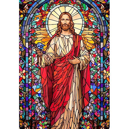 

1pc People DIY Diamond Painting Glass Crystal Painted Jesus Diamond Painting Handcraft Home Gift Without Frame