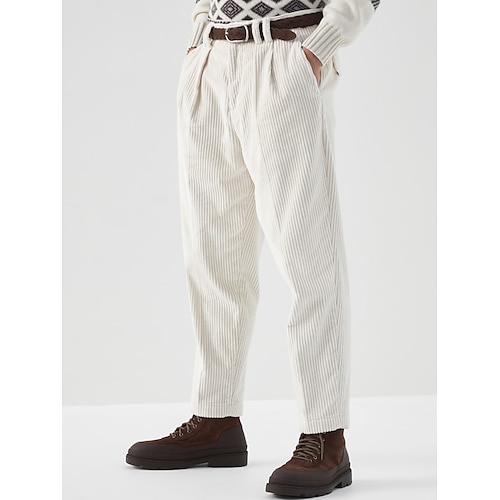 

Hombre pantalones de traje Pantalones de Pana Pantalones Pantalones de traje Bolsillo Plano Comodidad Transpirable Exterior Diario Noche Moda Casual Blanco