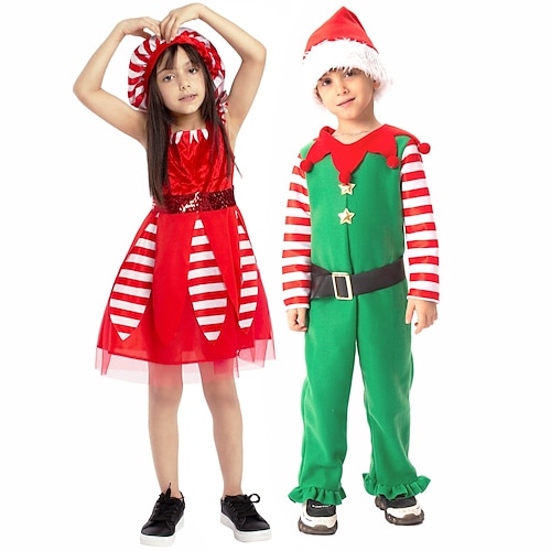 

Santa Claus Elf Mrs.Claus Christmas Dress Fancy Christmas Dress Boys Girls' Christmas Christmas New Year Christmas Eve Kid's Party Christmas New Year Eve Polyester Costume