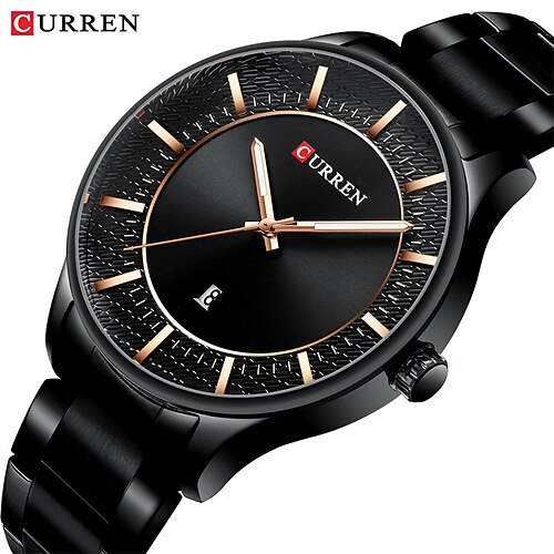 

CURREN Hombre Relojes de cuarzo minimalista Moda Negocios Reloj de Muñeca Calendario IMPERMEABLE Acero Reloj