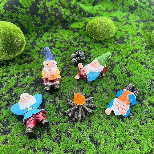 

5pcs/set Funny Dwarf Garden Gnome Statues Decoration, Drunk Gnome Resin Sculpture Novelty Gift for Outdoor Indoor Patio Yard Lawn Porch Ornament Decor