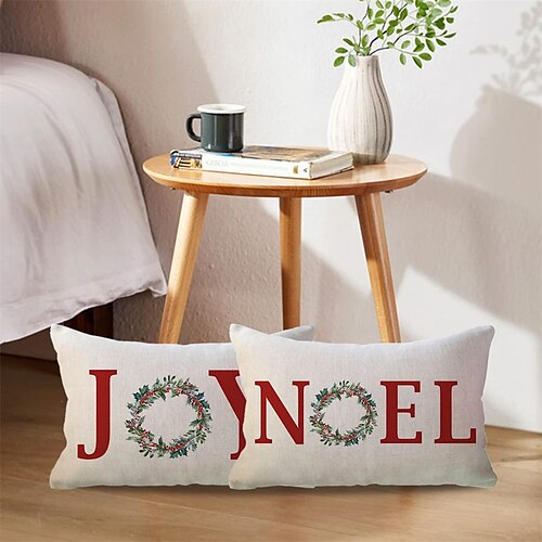 

Christmas Lumbar Pillow Xmas Decorative Toss Pillows Cover 1PC Soft Cushion Case Pillowcase for Bedroom Livingroom Sofa Couch Chair