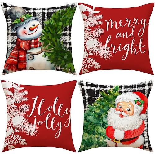 

Funda de almohada navideña, 1 pieza, almohadas decorativas de Navidad, fundas de almohadas, funda de almohada suave para dormitorio, sala de estar, sofá, silla, banco