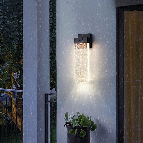 

arandela moderna lâmpada de parede led com vidro bolha de cristal luz moderna para varanda interna e externa 10w/18w/24w 3000k para porta jardim corredor pátio sala de estar