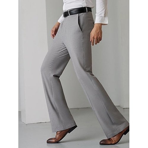 

Hombre pantalones de traje Pantalones acampanados Pantalones Pantalones de traje Bolsillo Plano Comodidad Transpirable Exterior Diario Noche Moda Casual Negro Blanco