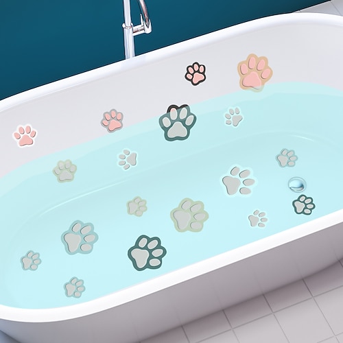 

6pcs Cartoon Footprints Bathroom Bathtub Decorative Wall With Self-Adhesive Waterproof Non-Slip Bathtub Stickers.