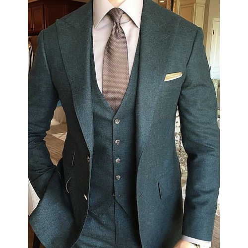 

Costume Homme Mariage Ensemble 2 pièces Bleu Couleur Pleine Grandes Tailles Droit deux boutons 2023