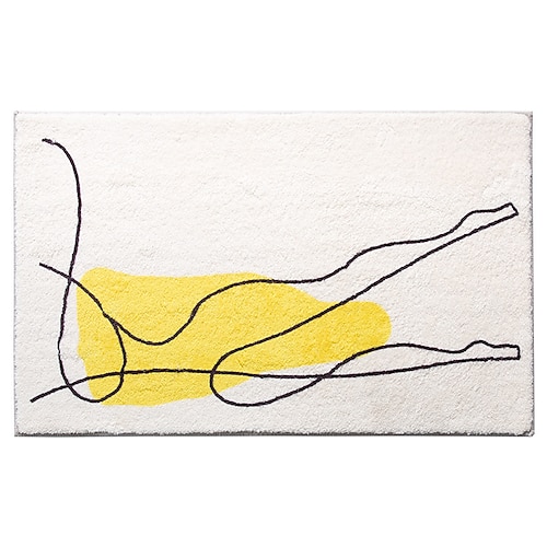 

Human Art Imitation Cashmere Carpet Thickened Toilet Bathroom Water Absorbent Foot Mat Abstract Line ins Entrance Mat