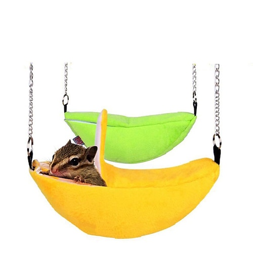 

Hamster banana ninho para animais de estimação, cama pequena para animais de estimação, inverno quente, ninho de algodão, pendurado, cabine de balanço, rede