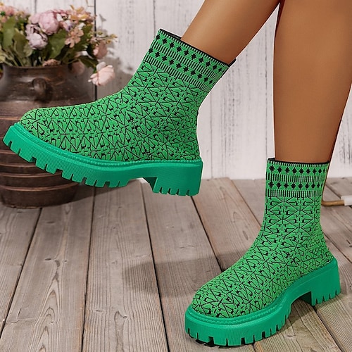 

Femme Bottes Bottes pull Grandes Tailles Noël Travail du quotidien Couleur unie Bottes mi-mollet Hiver Talon Plat Bout pointu Rétro Vintage Mode Le style mignon Daim Mocassins Noir Orange Vert