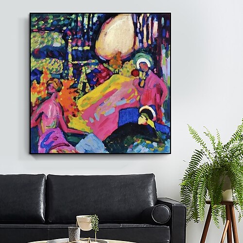 

Peinture à l'huile faite à la main sur toile, art mural, décoration abstraite, célèbre Wassily Kandinsky, son blanc pour la décoration intérieure, roulé, sans cadre, peinture non étirée