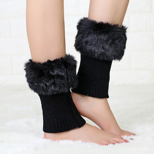 

Осенние и зимние короткие стильные плюшевые изоляционные носки и ботинки с манжетами, женские вязаные шерстяные накладки на ноги