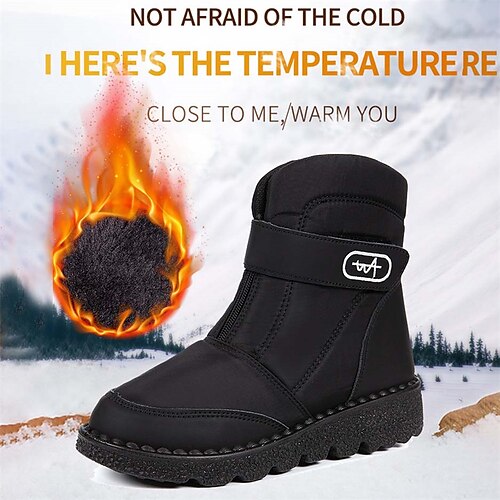 

Mujer Botas Botas de nieve Zapatos blandos Zapatos Confort Exterior Diario Tacón Plano Dedo redondo Felpa Confort Minimalismo Poliéster Cinta Color sólido Negro Rojo Azul