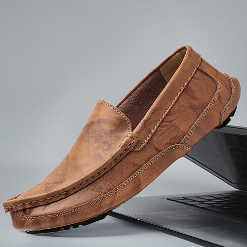 

Herren Loafer Slip On Quasten-Müßiggänger Leder-Loafer Wanderschuhe Geschäftlich Brautkleider schlicht Büro Karriere Party Abend Plüsch Warm Halbschuhe Dunkelbraun Gelb Braun Schwarz Frühling