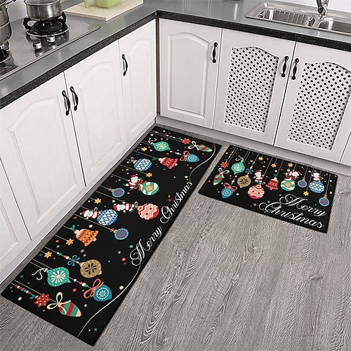 

Tapis de cuisine antidérapant résistant à l'huile, ornements de noël, tapis d'intérieur et d'extérieur, décoration de chambre à coucher, de salle de bain, d'entrée, de porte