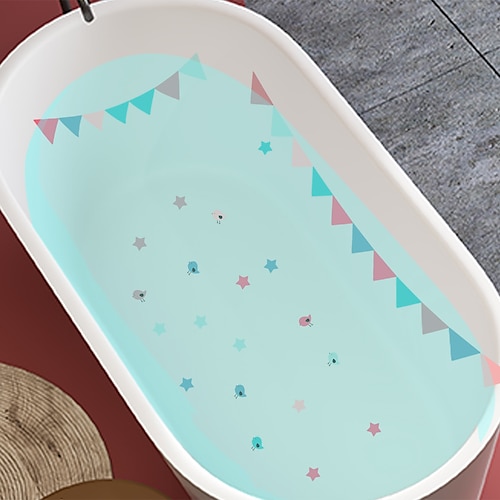 

6 pièces drapeaux colorés hui salle de bain baignoire décoration auto-adhésif pâte murale imperméable antidérapant baignoire autocollant.