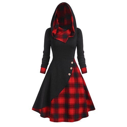 

Fancy Christmas Dress Women's 1950s Christmas Masquerade Christmas Eve Adults' Party Christmas New Year Eve Polyester Dress