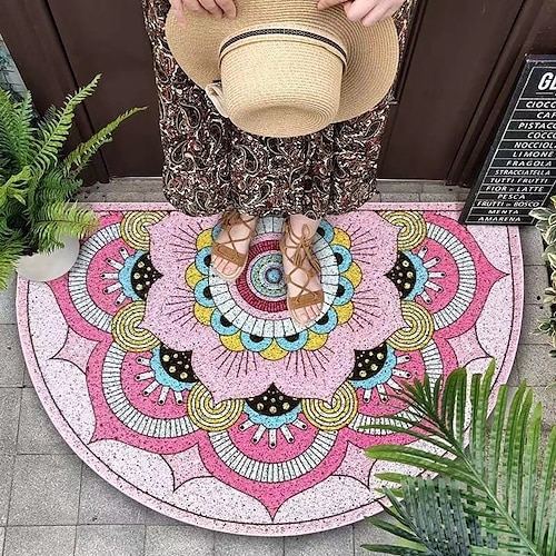 

Ethnic Style Door Mat Mandla Bohemian Entrance Mat Wear Resistant Anti Slip Foot Mat for Home Indoor Outdoor