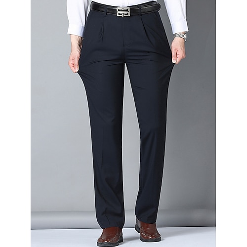 

Homme pantalon de costume Pantalon Pantalon de costume Poche Plein Confort Respirable Extérieur du quotidien Sortie Mode Décontractées Noir Bleu de minuit