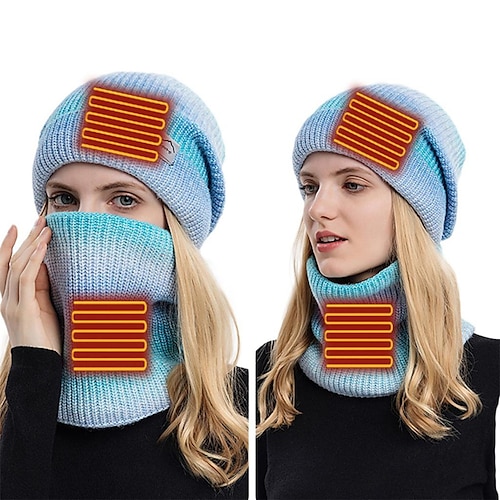 

Conjunto de bufanda y sombrero con calefacción usb, calentador de cuello, sombrero de punto, conjunto de bufanda, calentador eléctrico, sombrero caliente, abrigo para el cuello, gorro con calefacción