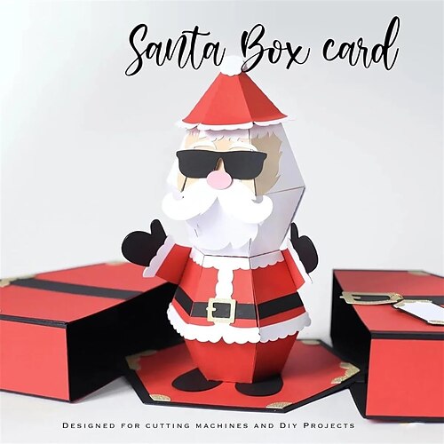 

Santa Claus Prank Pop-Up Box Card, Christmas Handmade Xmas Cards for Mom, Children, Grandma, Friends Gift, Merry Christmas