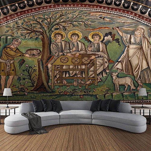 

Arte bizantina arte religiosa medieval tapeçaria suspensa arte de parede grande tapeçaria mural decoração fotografia pano de fundo cobertor cortina casa quarto decoração de sala de estar