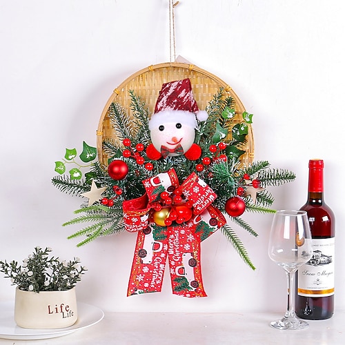 

Christmas Wreath Xmas Garland,Wall Decor for Front Door Christmas Decorations for Indoor Outdoor Use