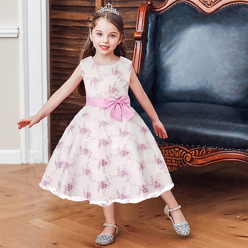 cute junior knee length dresses Cute A-Line Ruffled V-Neck Tea Length Junior Bridesmaid Dress, Dark_Navy