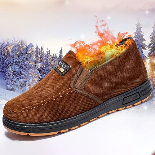 

Herren Loafer Slip On Winterschuhe Komfort Schuhe Wanderschuhe Brautkleider schlicht Täglich Stoff Massage Komfortabel Rutschfest Stiefeletten / Stiefeletten Halbschuhe Kamel Kaffee Frühling Herbst