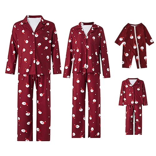 

Family Christmas Pajamas Letter Santa Claus Home A pattern C pattern E pattern Long Sleeve Mommy And Me Outfits Daily Matching Outfits