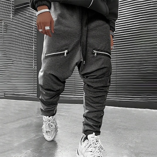 

Men's Sweatpants Joggers Drawstring Elastic Waist Plain Comfort Breathable Casual Daily Holiday Sports Fashion Dark Gray