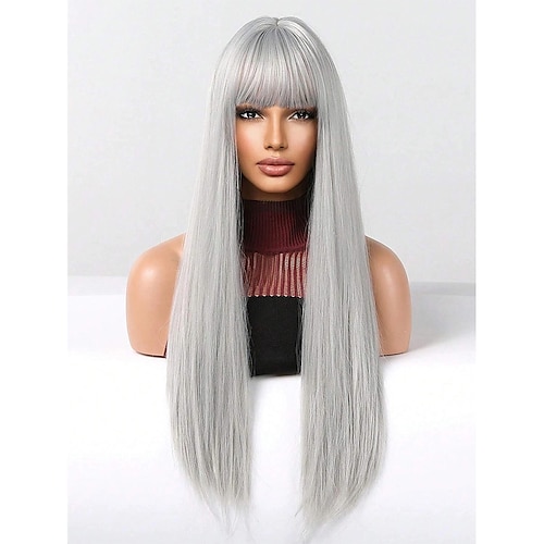 

Long Straight Synthetic Wig With Bangs