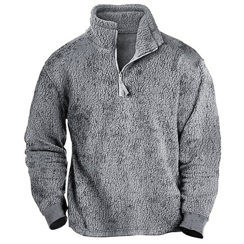 

Herren Sweatshirt Pullover Sweatshirt mit Viertelreißverschluss Braun Troyer Halber Reißverschluss Farbblock Patchwork Sport Natur Täglich Festtage Strassenmode Brautkleider schlicht Dünnes Vlies