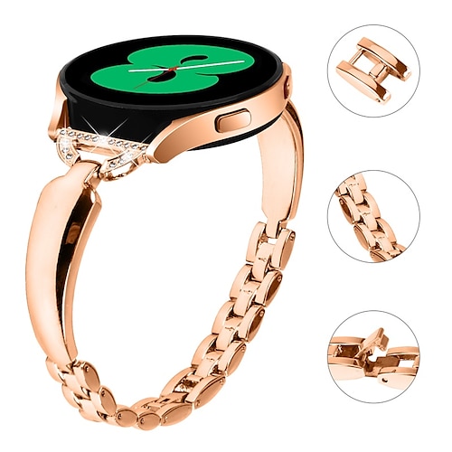 

Pulseiras de Relógio para Samsung Galaxy Watch 6/5/4 40/44mm, Galaxy Watch 5 Pro 45mm, Galaxy Watch 4/6 Classic 42/46/43/47mm, Watch 3, Active 2, Gear S3 S2 Aço Inoxidável Substituição Alça Purpurina