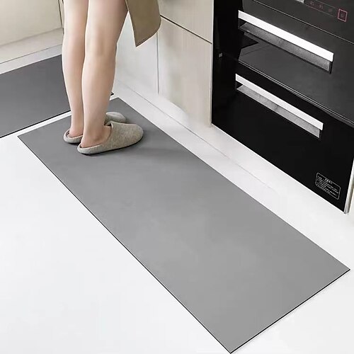 

Alfombra moderna minimalista de color sólido para el suelo de la cocina, absorbente de agua, de secado rápido, absorbente de aceite, tira larga, antideslizante, resistente al desgaste, alfombra para