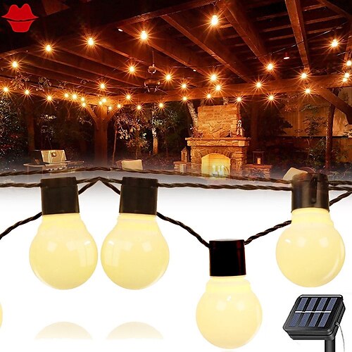 

Solar Christmas G50 Bulb String Light Outdoor Waterproof Bulb 10/20/30LEDs Garden Fairy Light Xmas Party Holiday Wedding Outdoor Camping Balcony Waterproof Decoration