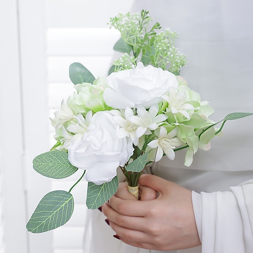 

1PC Holding Flowers Simulating Embroidered Balls Roses Eucalyptus Leaves Suitable For Valentine's Day Wedding Becoration