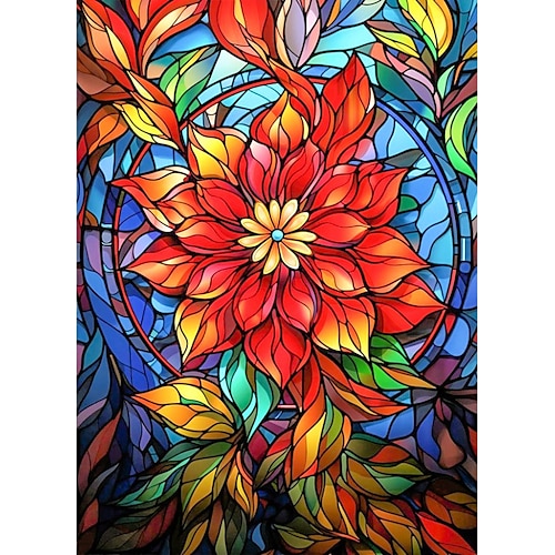 

1pc floral diy pintura diamante vidro cristal pintado vermelho floral pintura diamante artesanato casa presente sem moldura