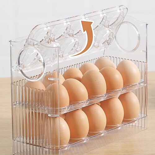 One Piece Automatic Flipping Egg Storage Rack Refrigerator Egg Storage Box