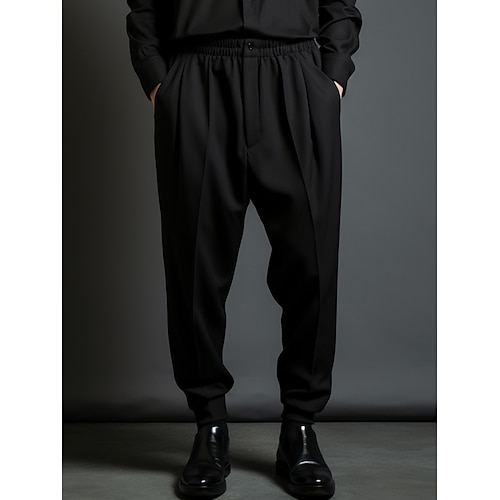 

Hombre pantalones de traje Persona que practica jogging Pantalones Pantalones de traje Bolsillo Cintura elástica Plano Comodidad Transpirable Exterior Diario Noche Moda Casual Negro Gris