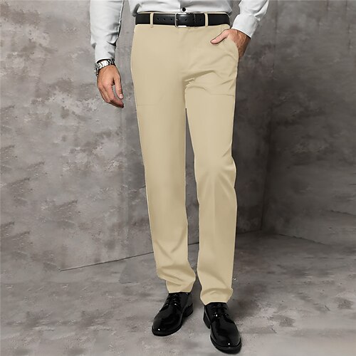 

Homme pantalon de costume Pantalon Pantalon de costume Poche avant Jambe droite Plein Confort Entreprise du quotidien Vacances Mode Chic et moderne Noir bleu marine