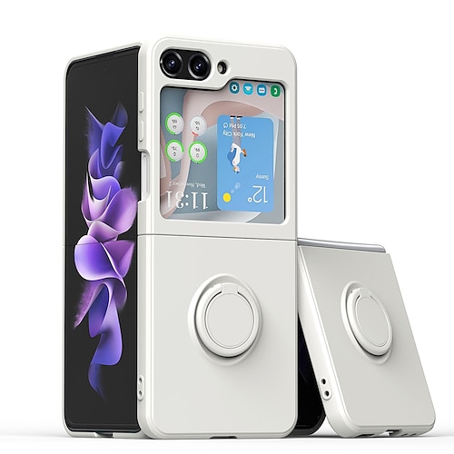 

Handy Hülle Handyhüllen Für Samsung Galaxy Z Flip 5 Rückseite Inhaber anrufen Feste Farbe TPU