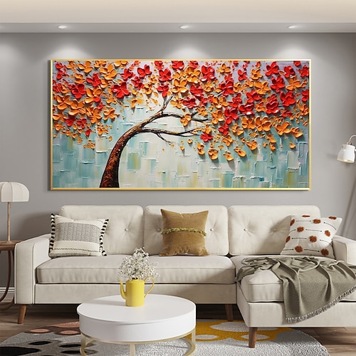 

peinture à l'huile faite à la main toile art mural décor original arbre de vie en entier pour la décoration intérieure avec cadre étiré sans peinture de cadre intérieur