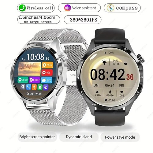 

696 DSGT4PRO Smart Watch 1.6 inch Smartwatch Fitness Running Watch Bluetooth Temperature Monitoring Pedometer Call Reminder Compatible with Android iOS Men Hands-Free Calls Message Reminder Camera