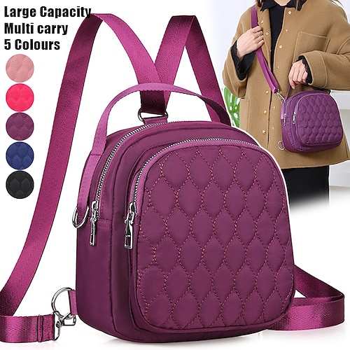 

Mulheres Bolsa crossbody Bolsa de ombro Dome Bag Tecido Oxford Ao ar livre Compras Diário Ziper Grande Capacidade Prova-de-Água Leve Côr Sólida Retalho Preto Rosa Azul Marinha